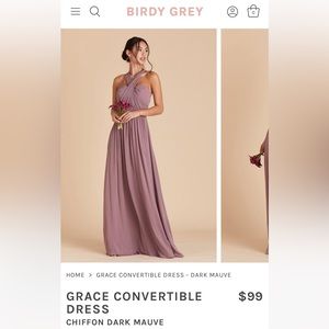 Birdy Grey Bridesmaid Dress - Grace Convertible Chiffon Dress in Dark Mauve